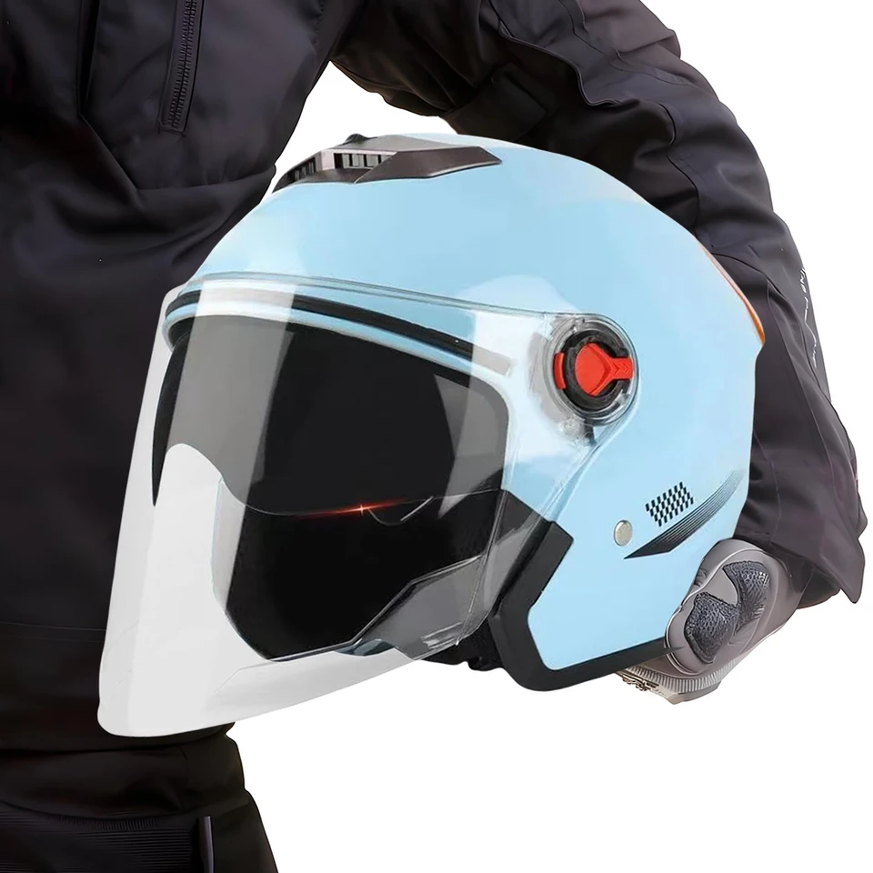 Pohodlná polovica prilby so slnečným priezorom s otvorenou tvárou pre motocykle po celý rok Používajte dospelých polootvorenú prilbu Žena Men Moto Equipment