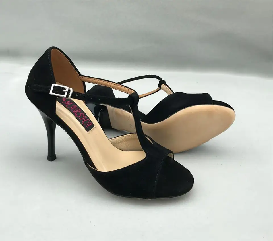 Pohodlné a fashionálne tanečné topánky Argentína Tango Svadba a párty topánky pre ženy v koži Tvrdo jediný T62103A-BS