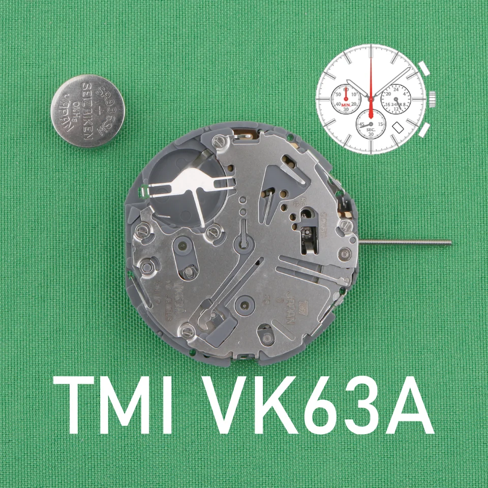 Pohyb vk63 Nové Japonsko Seiko vk63a Quartz Movement Original SII/TMI VK63 hodinky hodinky Dátum o 4