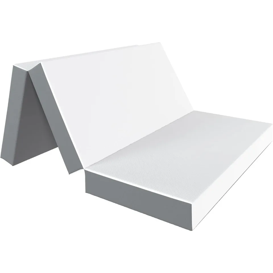 Pohybná pamäťová pena pre skladacie matrace, Trifold matrac 4 palce, prenosný vrchný a umývateľný kryt, pohovka, gauč, hostí, kemping