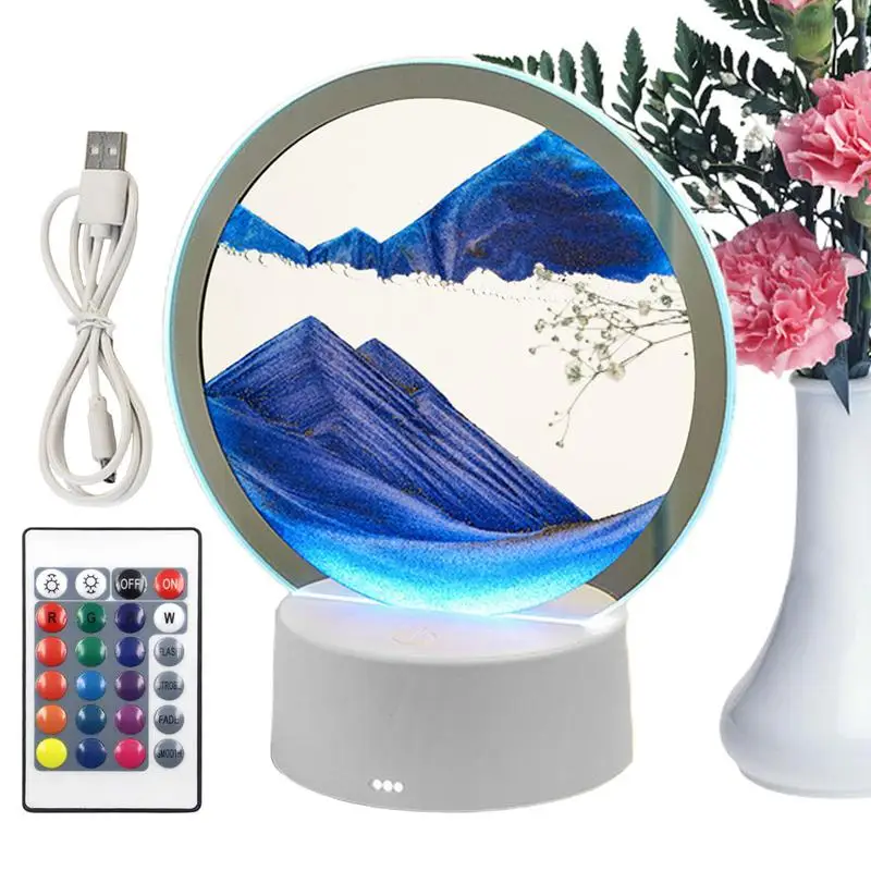 Pohybovanie piesočného umenia dekor 3D USB nabíjanie Quicksand maliarske lampy stolové ornamenty pohybujúce piesočné umenia lampa kreatívne piesok umenia pre dom