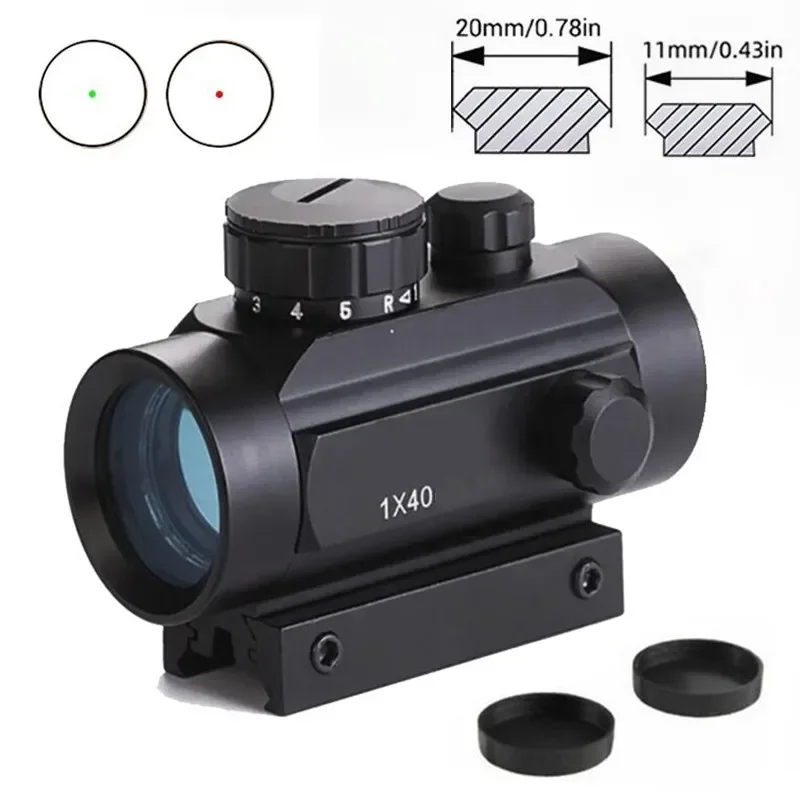 Pohľad na červenú bodku 1 MOA 1x40 Red Dot Optik Rozsah s 11 mm/20 mm koľajnicou Mount Nízko-profilový držiak pre pušky Compakt Compact Zrak