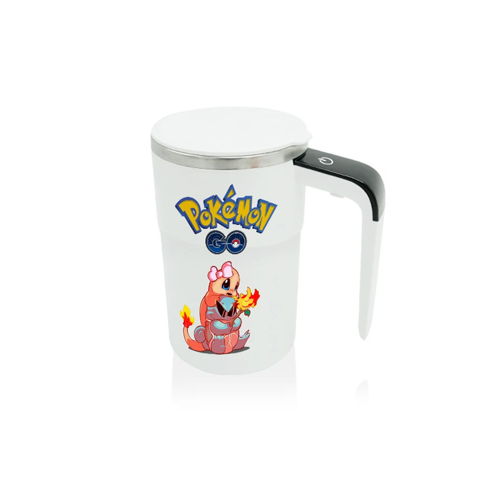 Pokemom 380 ml pánskych a žien nabíjateľných prenosných elektromagnetických pohárov z nehrdzavejúcej ocele, univerzálne pre prácu
