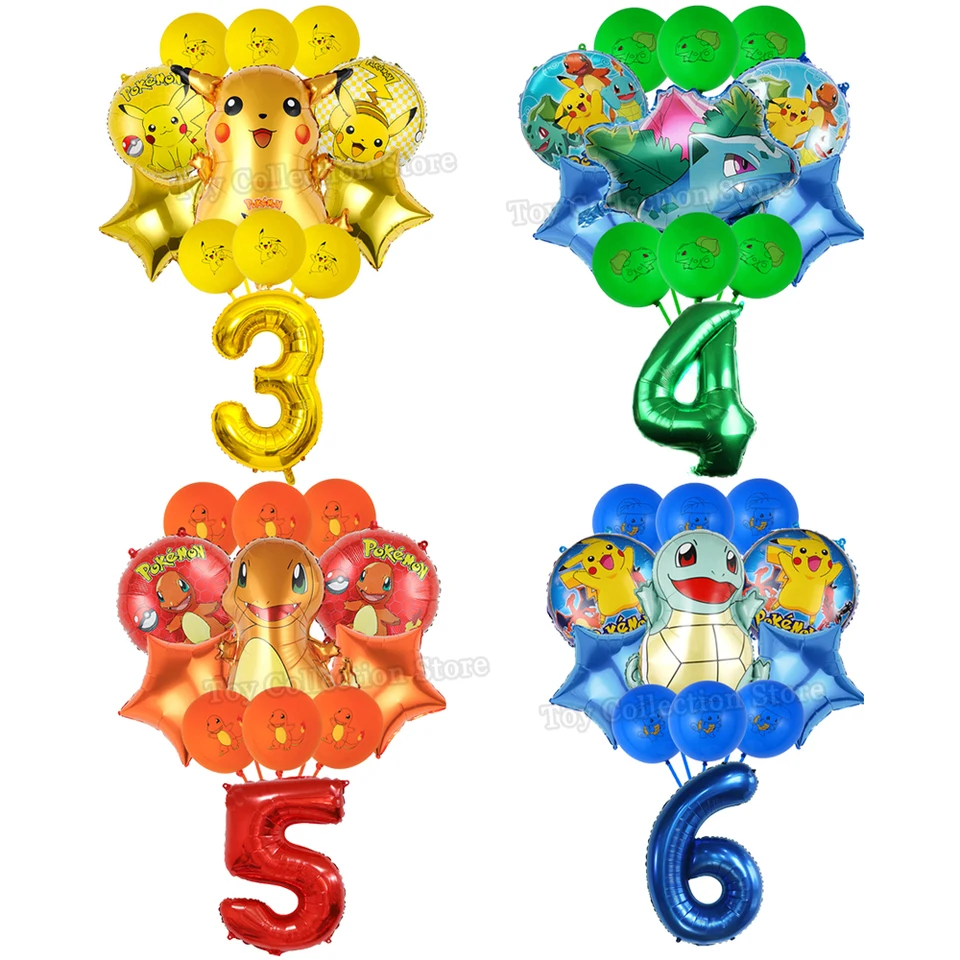 Pokemon Animal Cartoon Foil Latex Ballon Party Supplies Supplies Boy láskavosť pikachu elf nafúknite globos k narodeninám domov DIY Party Dekorácia