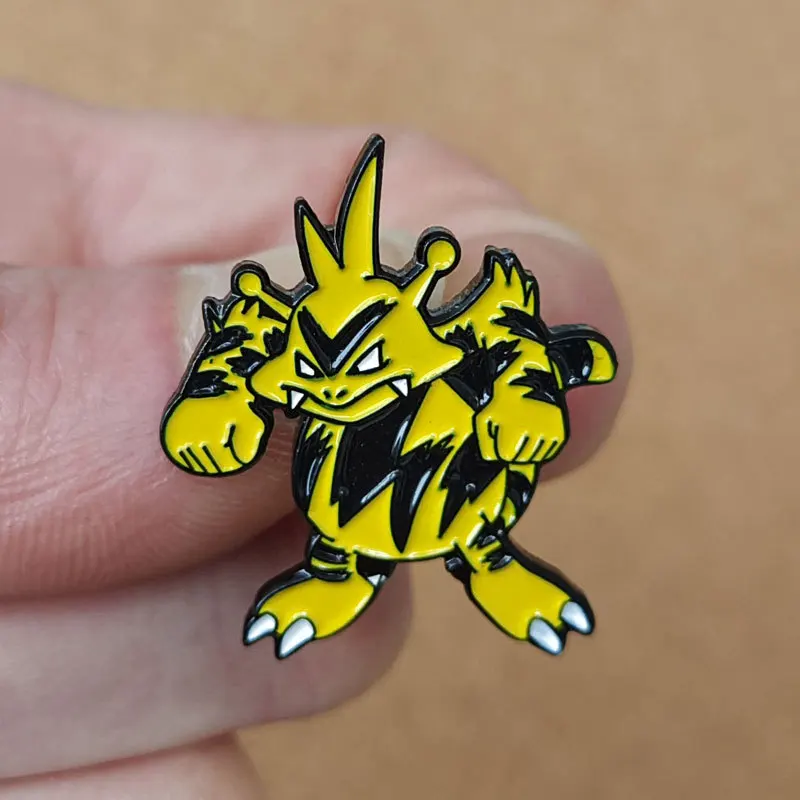 Pokemon ElectAbuzz ENAMEL PIN brošňa pre ženy karikatúry klopových špendlíkov na batohové oblečenie doplnky Darčeky šperky