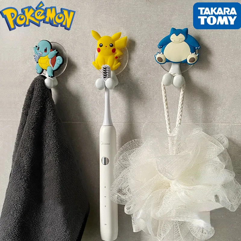 Pokemon nový punč bez punč Pikachu Electric Storage Storage Rack Cartoon Charmander Charizard Mewtwo Towel Hook's Hračky
