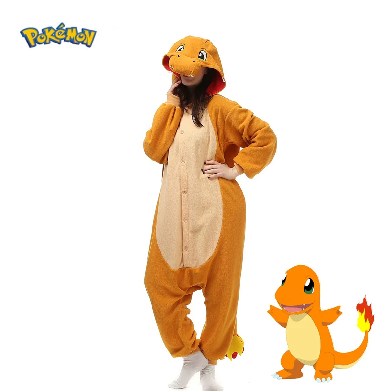 Pokemon OneSie Charmander Cosplay kostým vianočné pyžamy fleece ženy jednodielne kigurumi celé telo pijama anime celé oblečenie