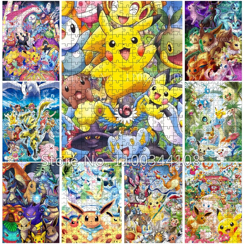 Pokemon Pikachu puzzle 300/500/1000 kusy skladacie hádanky tvorivé obrázky ručne vyrábané vzdelávacie hračky pre deti pre deti dospelých