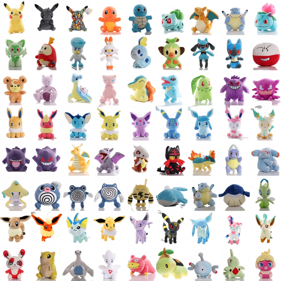 Pokemon plyš Plush Pikachu Eevee Family Formed Doll Scorbunny Sprigatito Turtwig peluche celebi elekid plyšy hračky darčeky