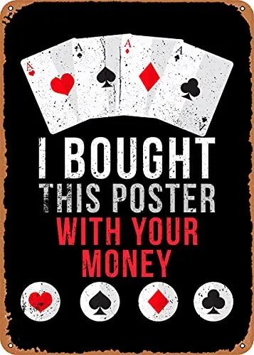 Poker plagát kasíno vintage vzhľad kovový znak patent umenia výtlačky retro darček 8x12 palca