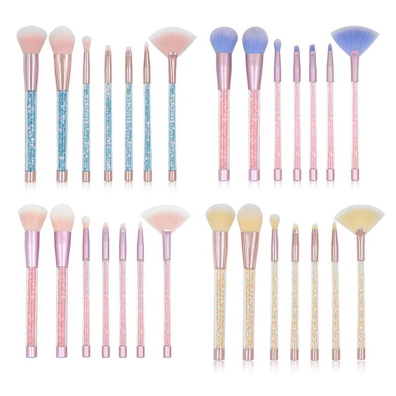 Pokročilé dúhové trblietavé make -up kefy sada kryštálovej rukoväte tekutý základ obočia na čelo