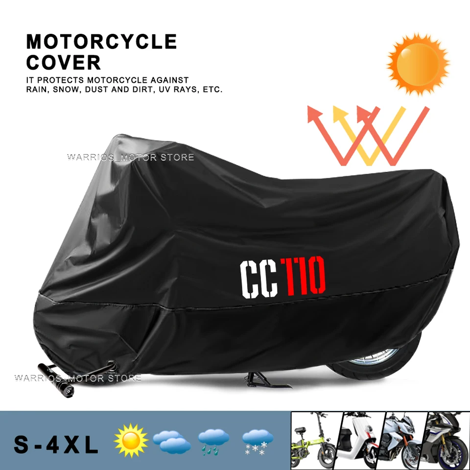 Pokrytie motocykla vonkajšie kryty chrániče UV ochrancov pre dažďový prach pre Honda CC110 CC 110