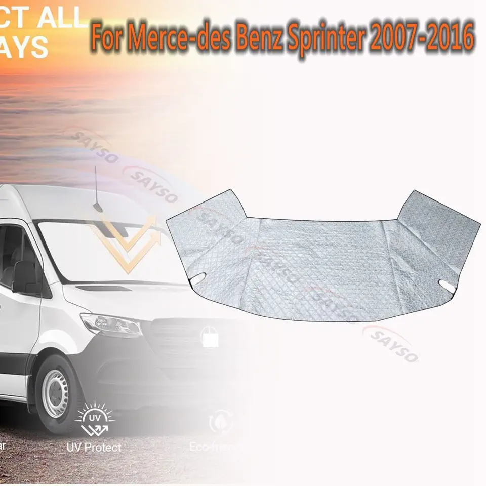 Pokrytie čelného skla na roky 2006-2018 pre Mercedes-Benz Sprinter & 2006-2018 VW Crafter, 600D Oxford Weather-odolný proti predchádzajúcemu proti krádeži snehu