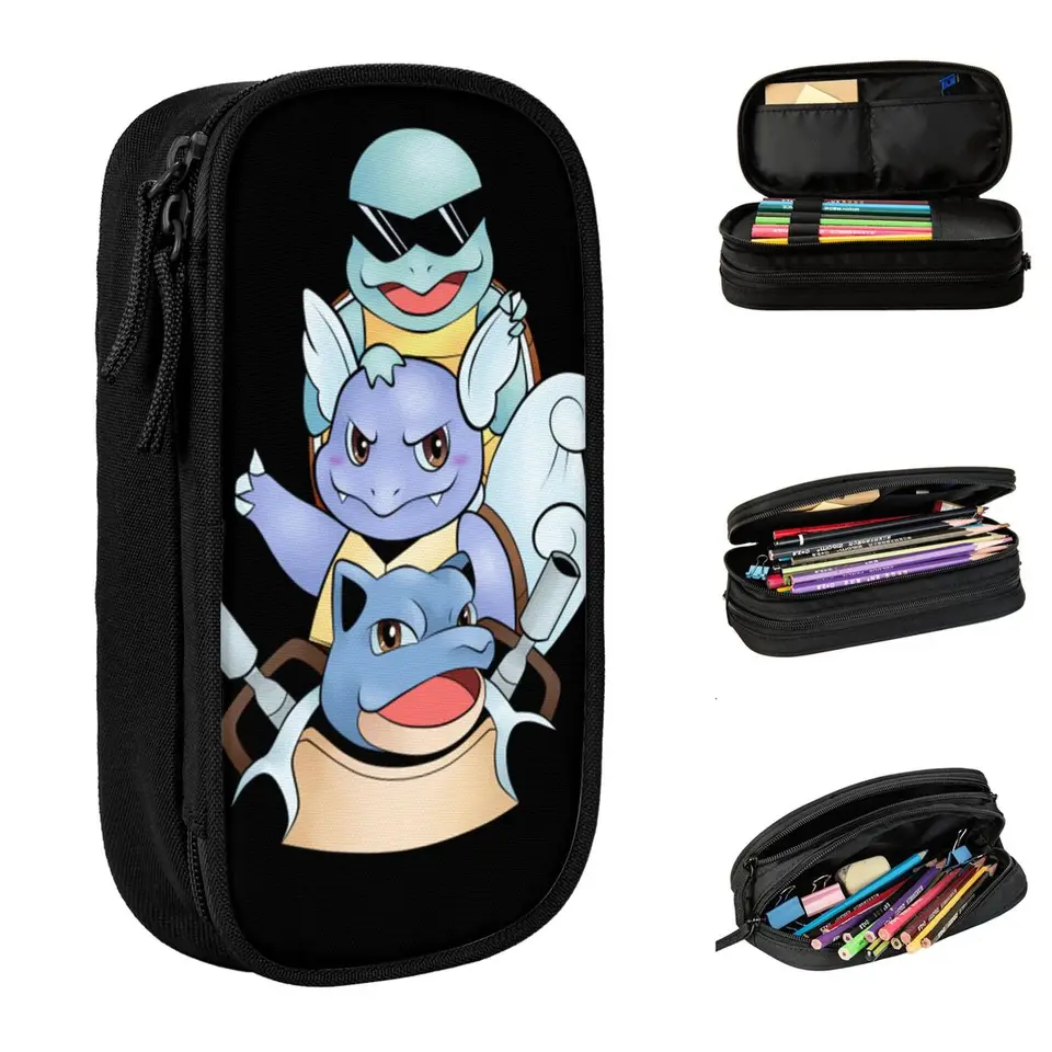 Pokémon ceruzka Puzdro Blastoise Squirtle Peruzka Piene držiak pero veľké úložné vrecká vrecká Školské potreby zips