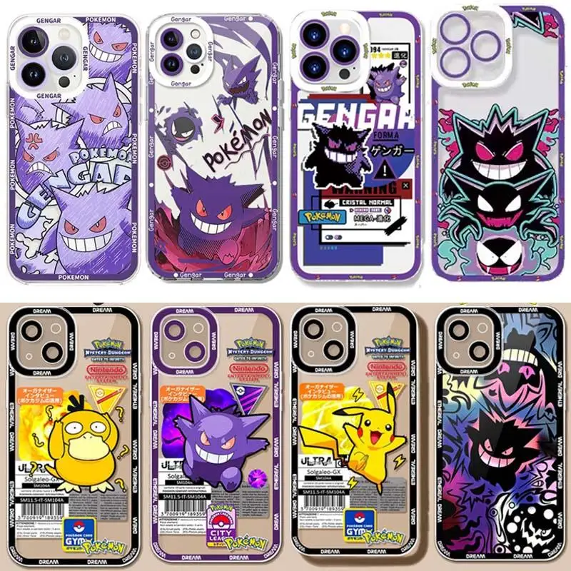 Pokémon Gengar Pikachu puzdro pre Realme C63 C65 12 Pro Plus Plus C67 C53 C55 C15 C21Y Cover Soft Silikone Couqe