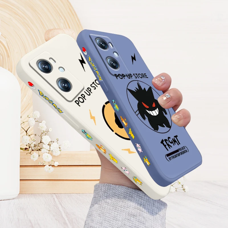 Pokémon Gengar Pikachu roztomilé ľavé lano pre Oppo Find X6 X5 X3 A98 A96 A94 A93 A77 A76 A74 A72 A57 A53 A53 A16 5G Funda Funda