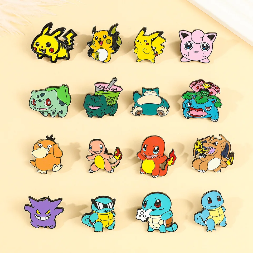 Pokémon karikatúra brošňa anime akčné figúrky Pikachu charizard mewtwo smalt