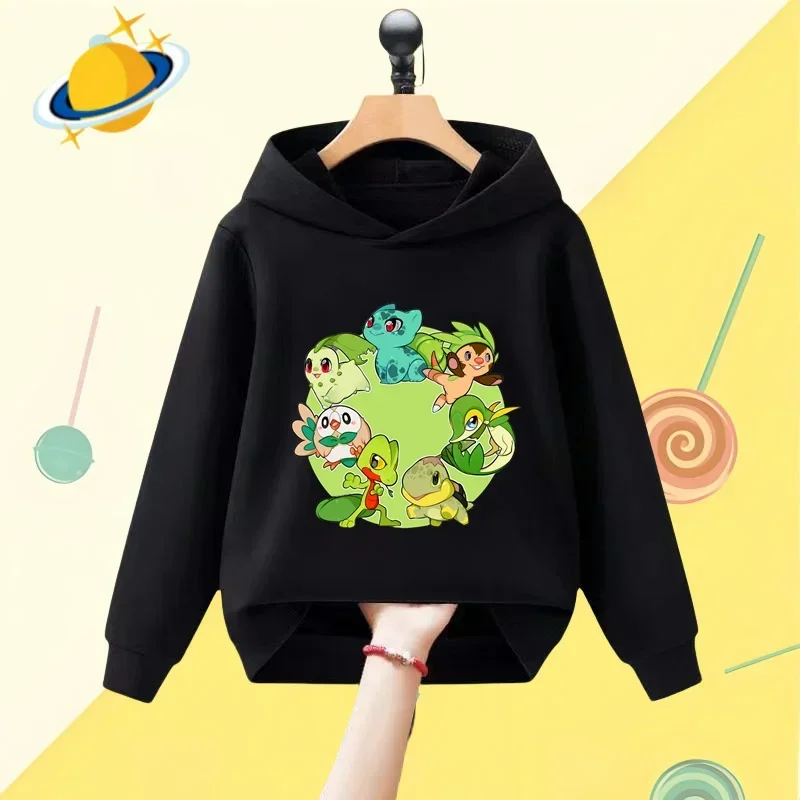 Pokémon karikatúra detská mikina digitálna detská karikatúra tlač na jeseň Zimná zimná ruka