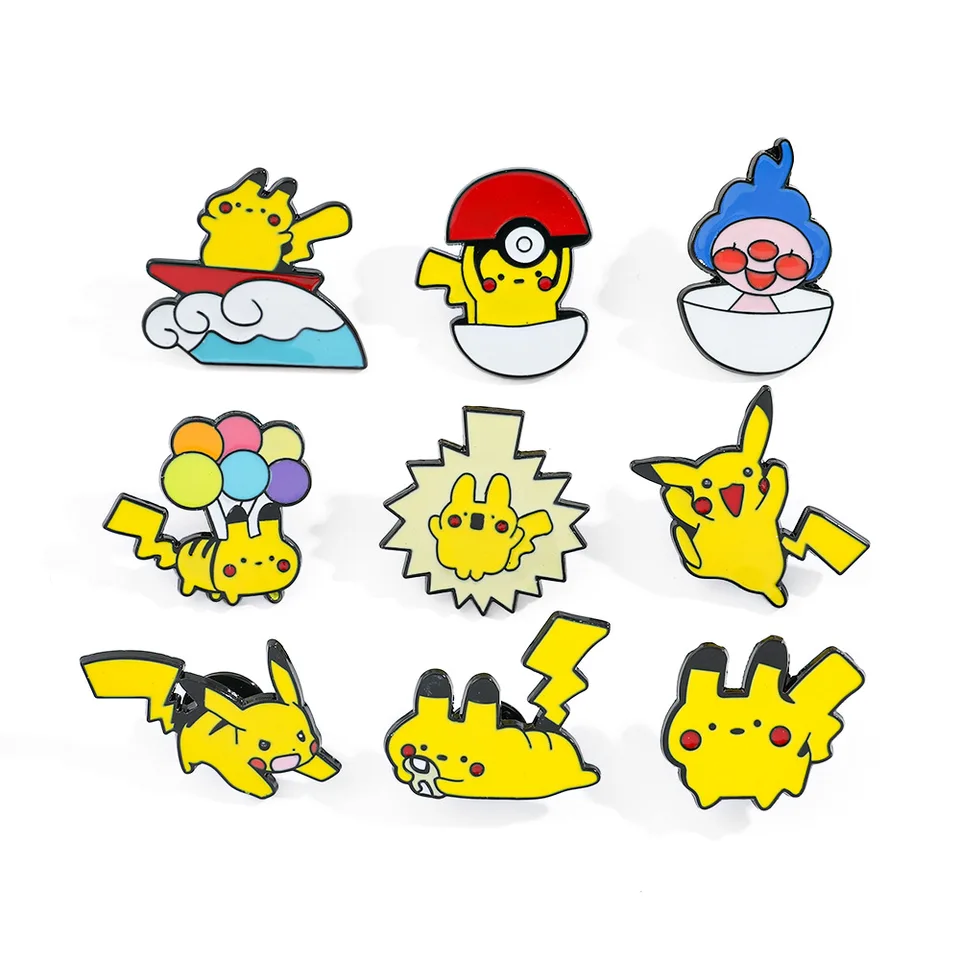 Pokémon periférne produkty smaltový klop Pin Animácia detská animácia Pikachu Zhromažďovať odznaky šperky zdobiť batohový golier brošňu