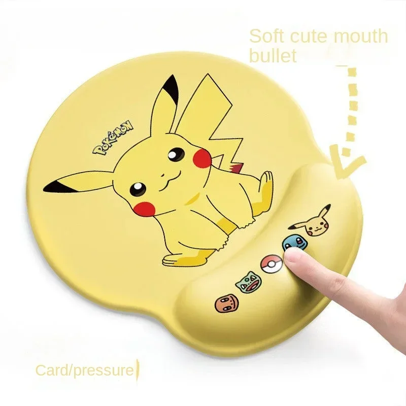 Pokémon Pikachu 3D gumové spodné zápästie Anime karikatúra Create Creative Wrter Pad Rest Soft Pad posuvná myš Unisex Unisex