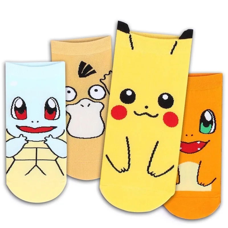 Pokémon pikachu žien roztomilé ponožky bavlnená ponožka Pohodlná karika