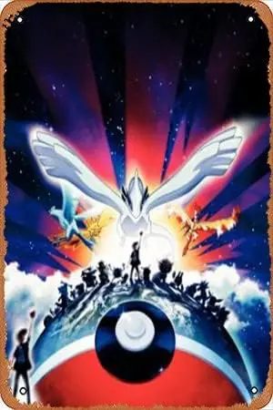 Pokémon: The Movie 2000 Movie Plagát (2000) Domáce divadlo Dekoratívne kovové cínové znaky 8x12 palca- Vintage Metal Tin Sign for Home BA