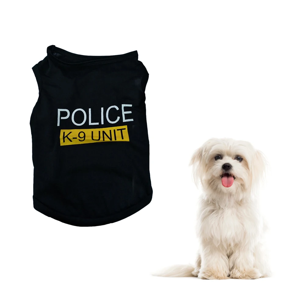 Police s vestou oblek cosplay psie odevy Soft Dog Tričko letná priedušná vesta pre chihuahua, pomeranián, mopslí, maltč