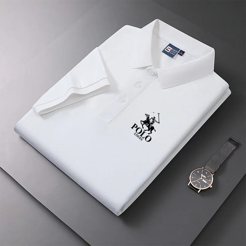 Polo de Manga Corta para hombre, Camisa neformálne de alta costura, farebná sólido, la moda, novál