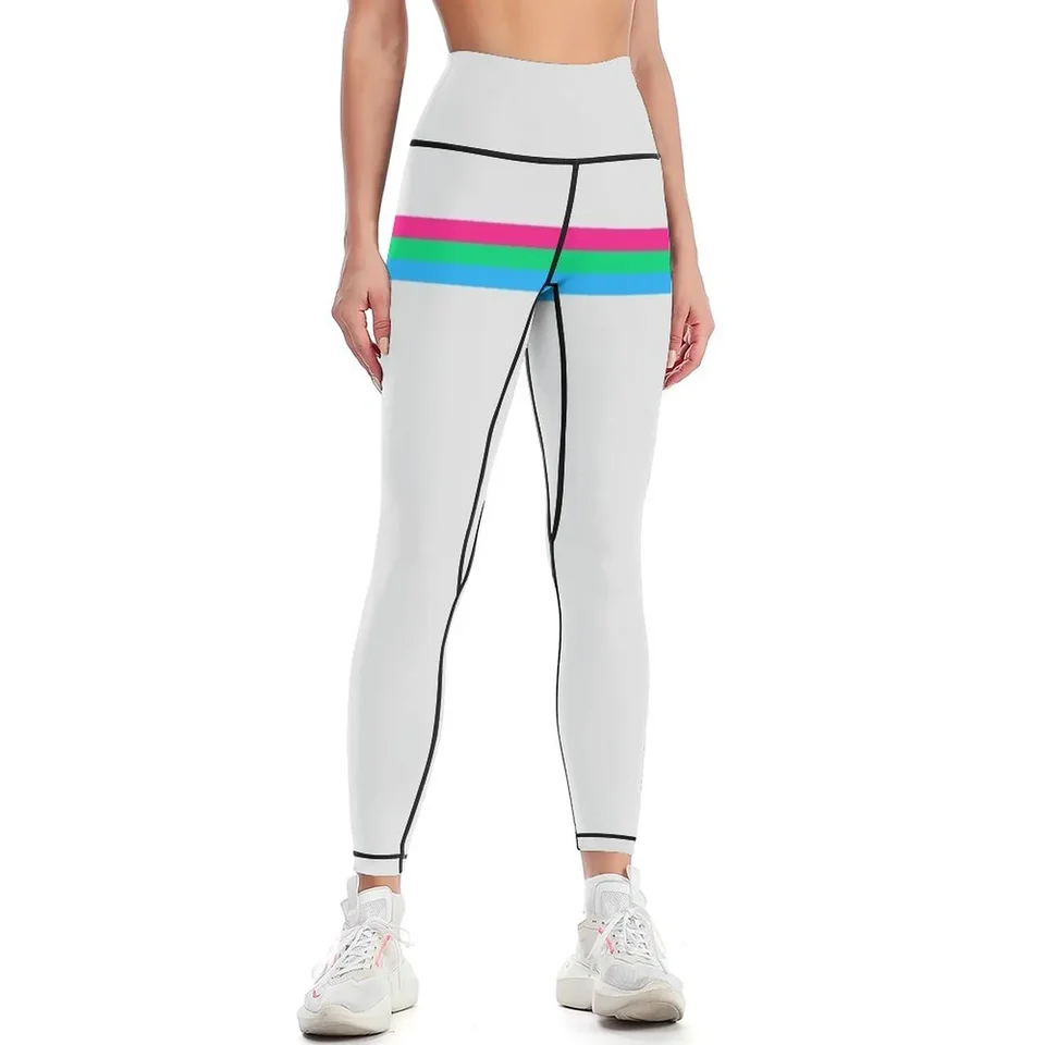 Poly Stripe Leggings Sportswear Woman Gymel Dámske nohavice nohavice legging push Up Pants Pants Dámske legíny