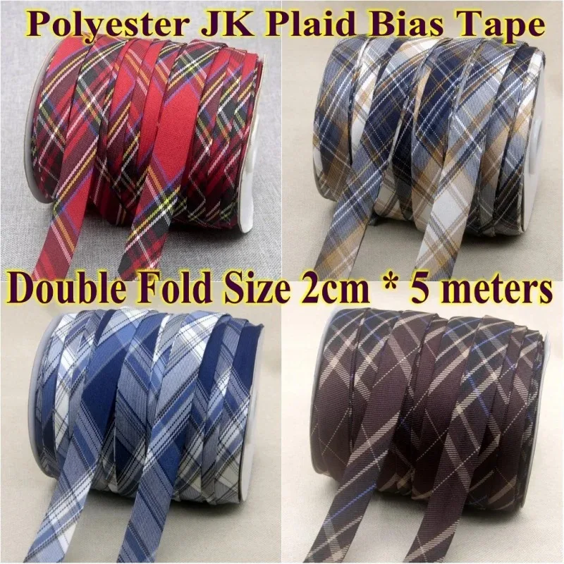 Polyester JK Plaid Bias páska Skontrolujte pásku Dvojitý záhyby