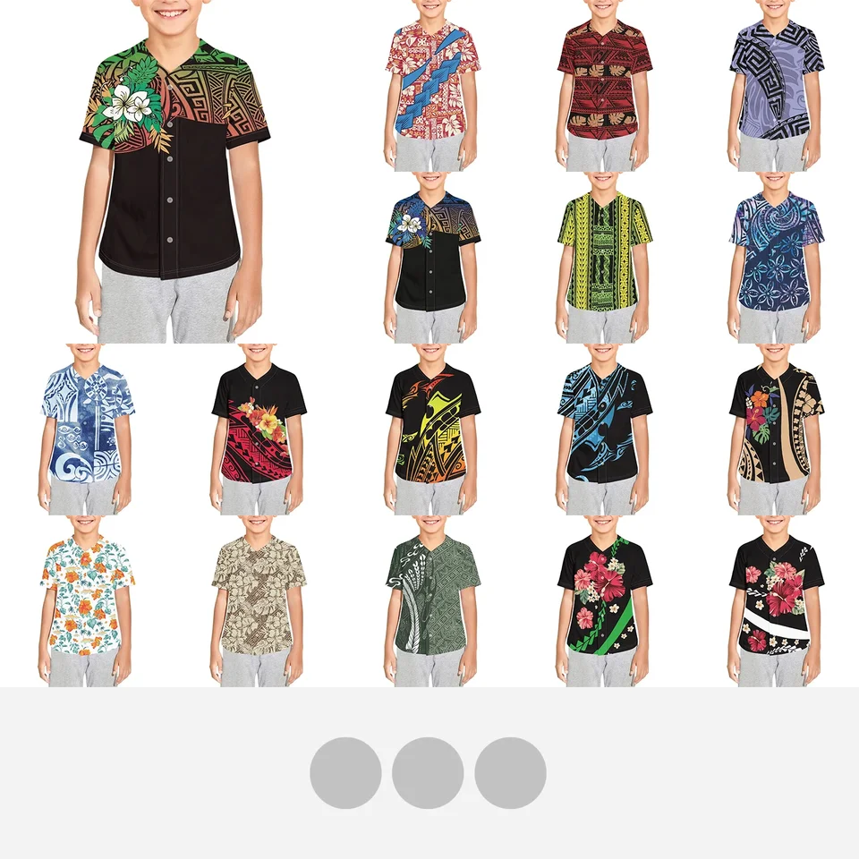 Polynézsky kmeň Samoan Totem Tattoo Samoa Prints Kids Baseball Jersey Hip Hop Prispôsobené športové tričká Tops pre chlapcov darček