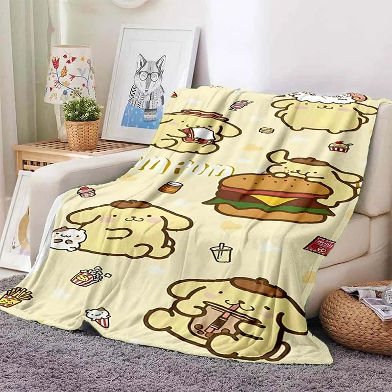 Pom pom purin karikatúra Sanrio prikrývka Soft Fluffy Troh Deti pre dospelých pohovka plyšová letná prikrývka