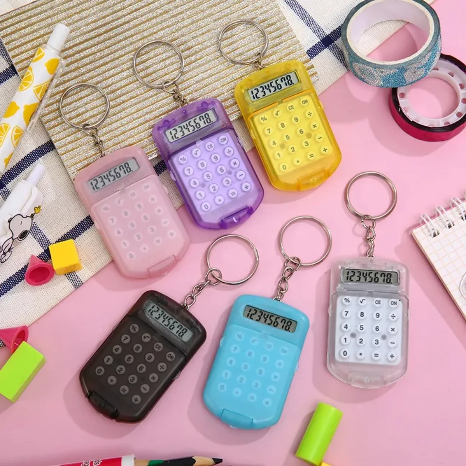 Pomocná esenciálna mini kalkulačka taška kúzlo kľúča kalkulátor Jednoduchý štýl kalkulačka kreatívnej pre kanceláriu roztomilé kalkulačky Pohodlné kalkulačky
