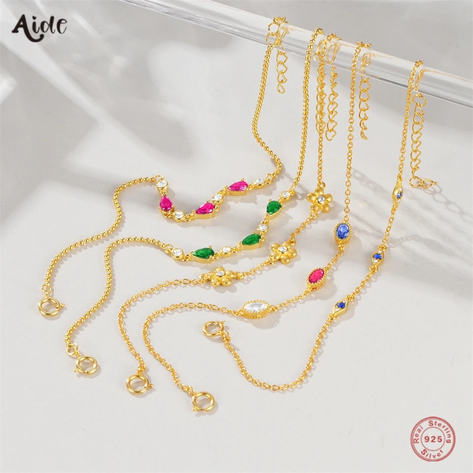 Pomocník 925 Sterling Silver Evil Eye Farebné zirkónové korálky K Gold Reaclet pre ženy luxusné elegantný darček pre šperky darček