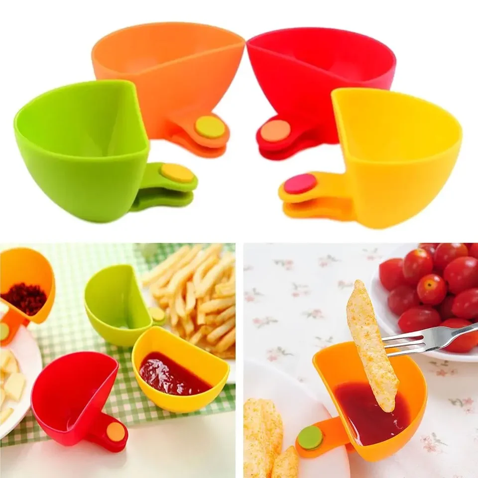 Ponorte klip misu kečup šálka rozmanité korenie misky klip Salt Cukor Salad Paste Paste omáčka držiak misky kuchynské doplnky
