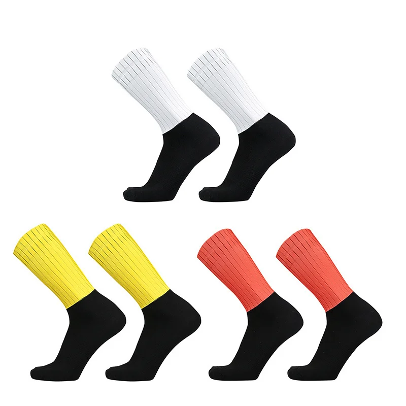 Ponožky 2025 Aero Anti Team Silikone Slim Slip Nové cyklistické ponožky Pro Men Bike Sport Running ponožky kalcetiny