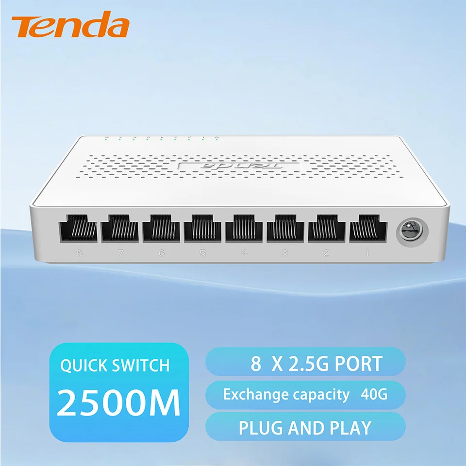 Poníčka 2,5 GBE 2,5 GBASE-T 8 port 2.5g RJ45 Plug and Play Sett Switch Desktop nástenná stena na stenu Gibabit Enternet Lan Hub