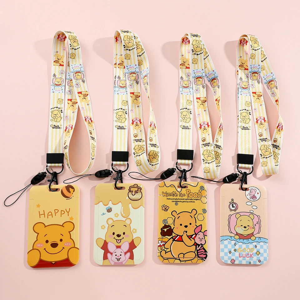 Pooh Bear Winnie Lanyard Piglet Telefónový remienok módny kábel pre USB PRÍRUŽKY ID