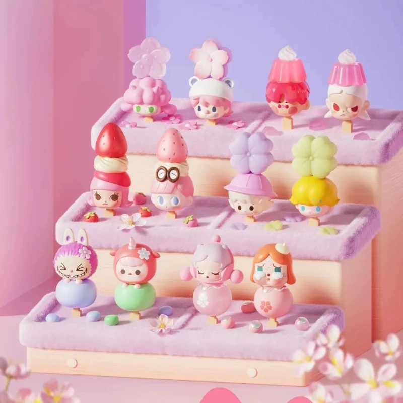 Pop Bean Sakura Sweetheart Series Mini Dolls Kawaii Anime postava roztomilý stolný model Model Molly sp Dimoo Prekvapenie originálnych dievčat darček
