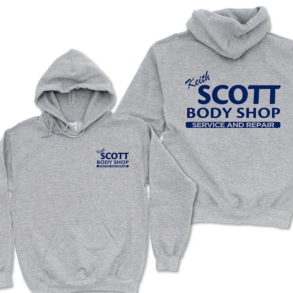 Pop kultúra tričko Keith Scott Body Shop 2 Side Hoodie One Hill Oth Oth Tirls Streetwear Dámske oblečenie s dlhými rukávmi mikiny