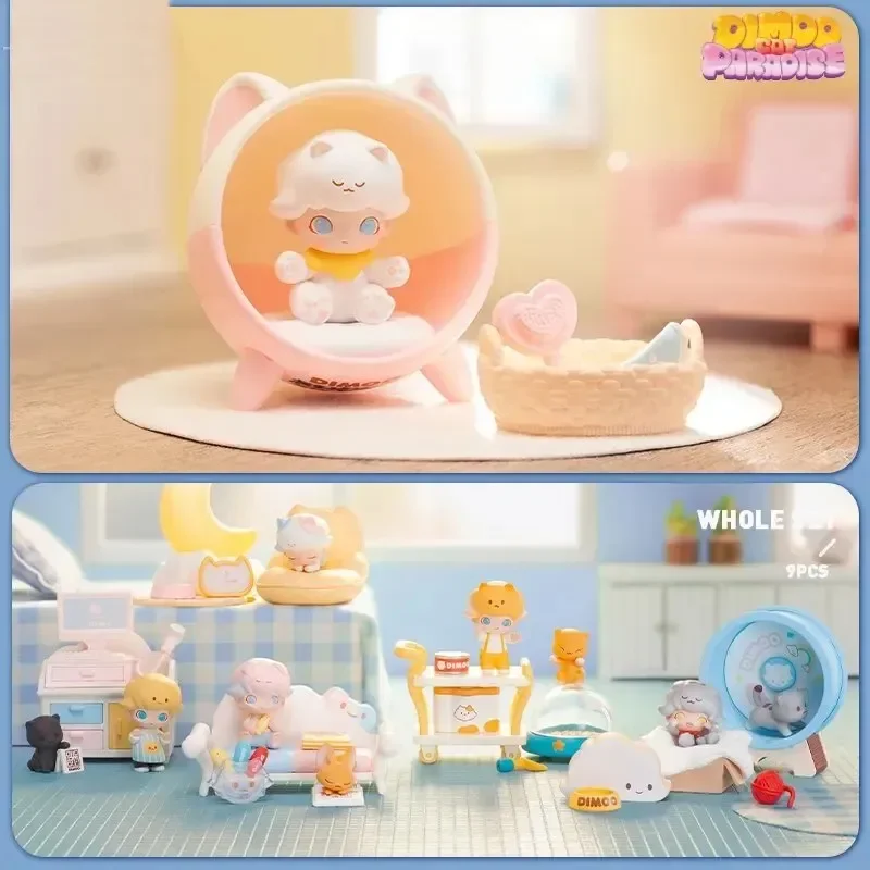 Pop Mart Dimoo Cat Paradise Series Blind Box Hračky Kawaii Anime Action Figure Caixa Caja Prekvapenie záhadných boxov Dolls Girls