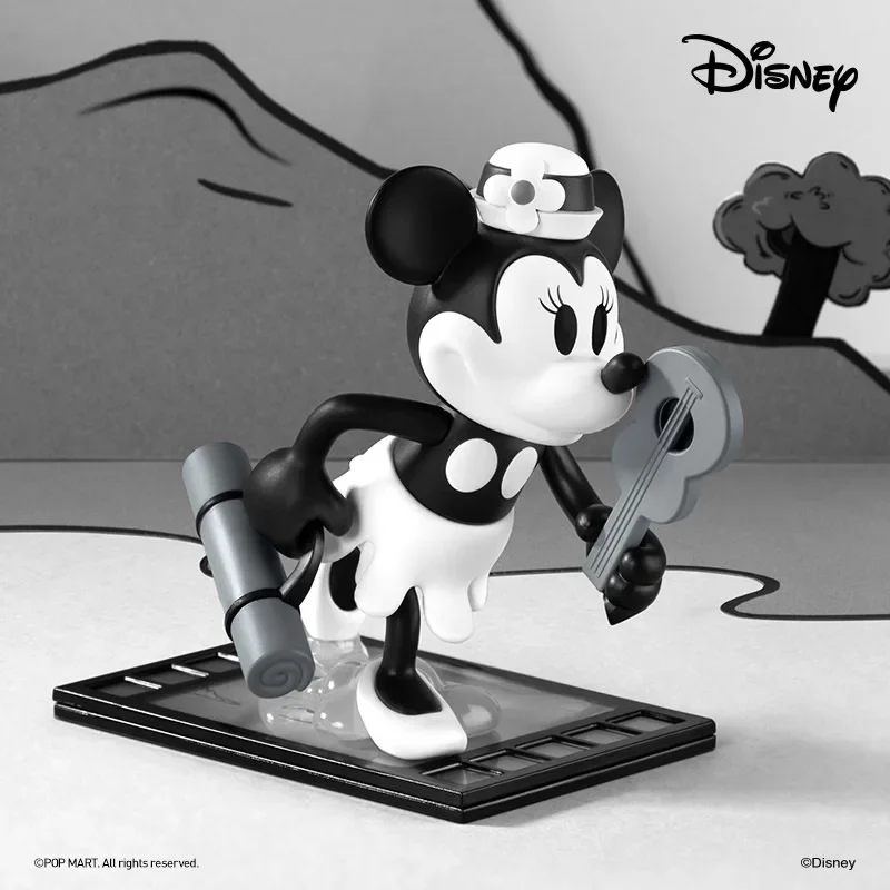Pop Mart Disney Steamboat Willie Series Mickey Action Figure Hračky Dolls Desktop Dekorácie vianočný darček pre detskú izbu Ornament