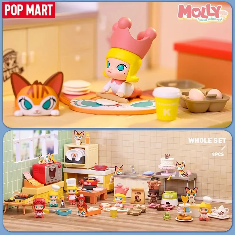 Pop Mart Molly Cooking Series slepý box akčná figúrka Hádajte tašku ozdoby figúrky domáce dekorácie Model Dievčatá Dievčatá roztomilé hračky