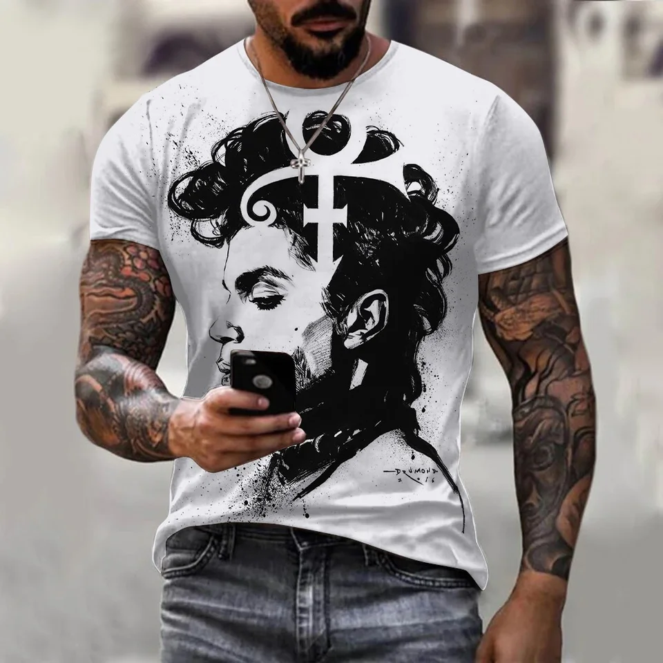 Pop Singer Prince Rogers Nelson Print 3d T košele Men Men Dám letný módny príležitostný hip hip hop hop harajuku streetwear topy
