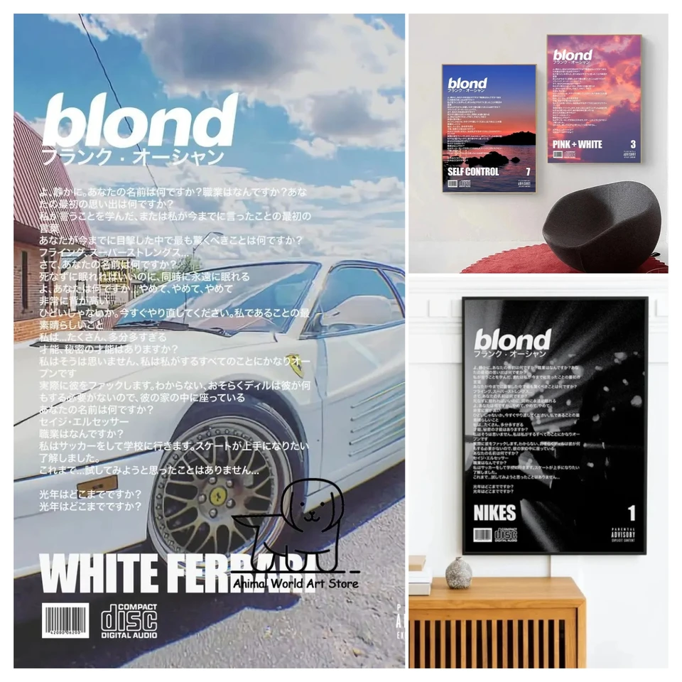 Pop spevák Frank Ocean Blond's Music Album Canvas Painting Rap Artist Gift Printing Canving Printing Room Home Decor