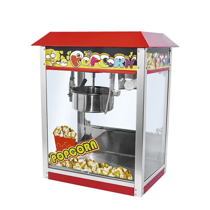 Popcorn dev stroj strecha popcorn stroj dev komerčný stánok automatický objemový stroj elektrický sférický motýľ popcorn