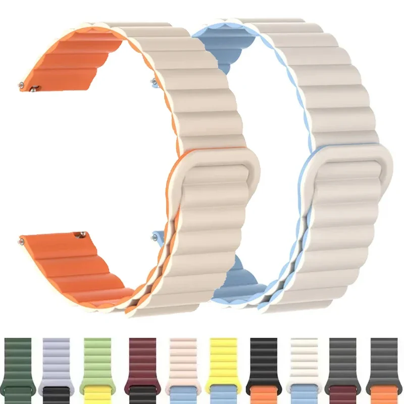 Popek na magnetickú slučku pre Samsung Galaxy Watch 6 5 4 40 mm 44 mm/4 6 Classic 46 43 47 mm/5 Pro 45 mm pásový silikón 20 mm 22 mm hodinky
