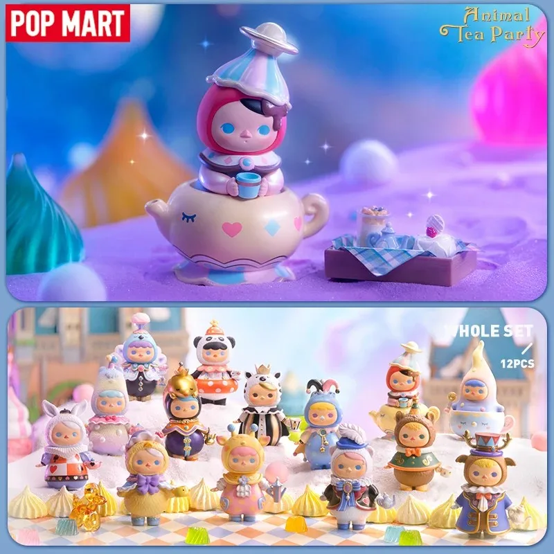 Popmart Pucky Animal Tea Party Series Anime akčná figúrka Hádajte tašku ozdoby figuríny domáce dekorácie stolné bábiky Model Girls Darček