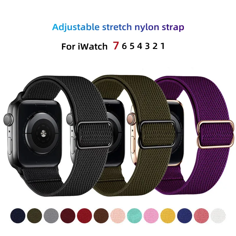 Popok pre Apple Watch Series 7 Smart Watch Band pre 44 mm 40 mm 42 mm 38 mm nastaviteľný priedušný nylonový remienok pre IWatch 6 5 4 3 2 1