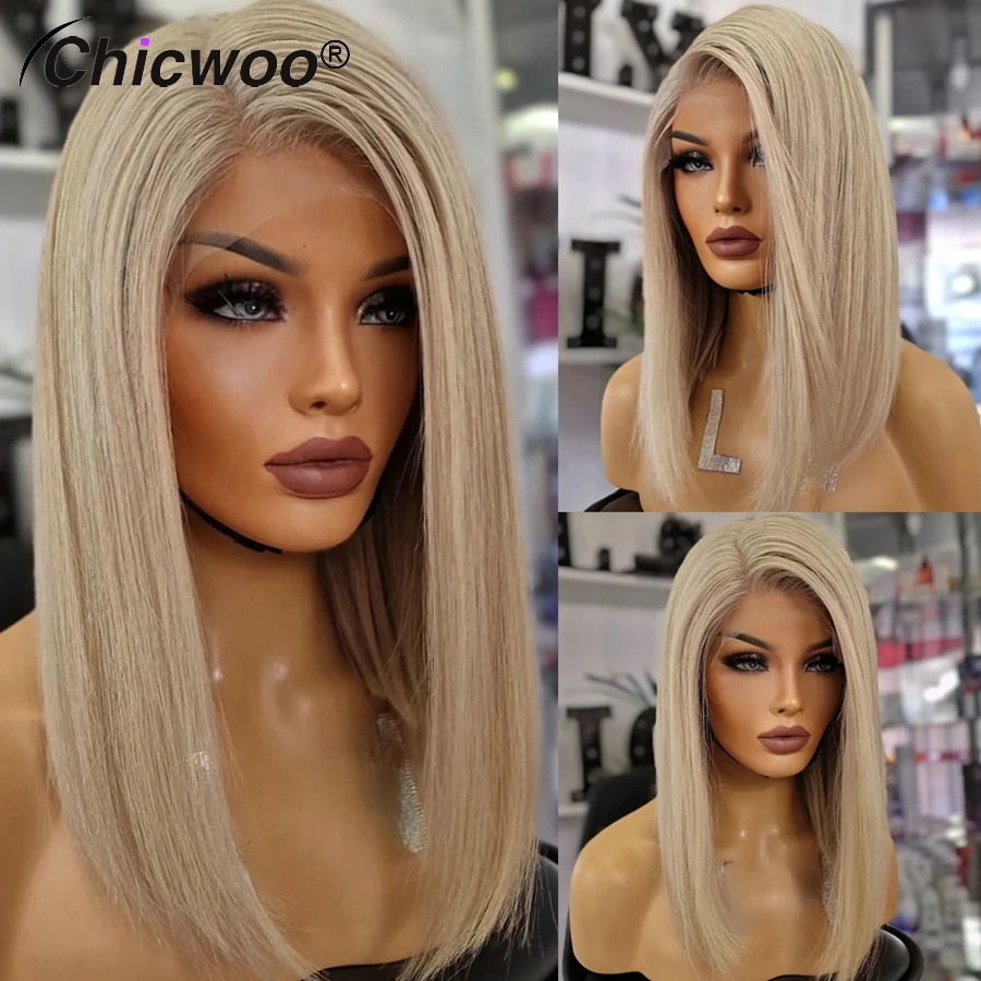 Popolová blondínka rovná sfarbená ľudské vlasy parochne vopred vopred s priehľadným 13x6 13x4 čipkované čelné parochňu Cosplay parochňa brazílske panenské vlasy